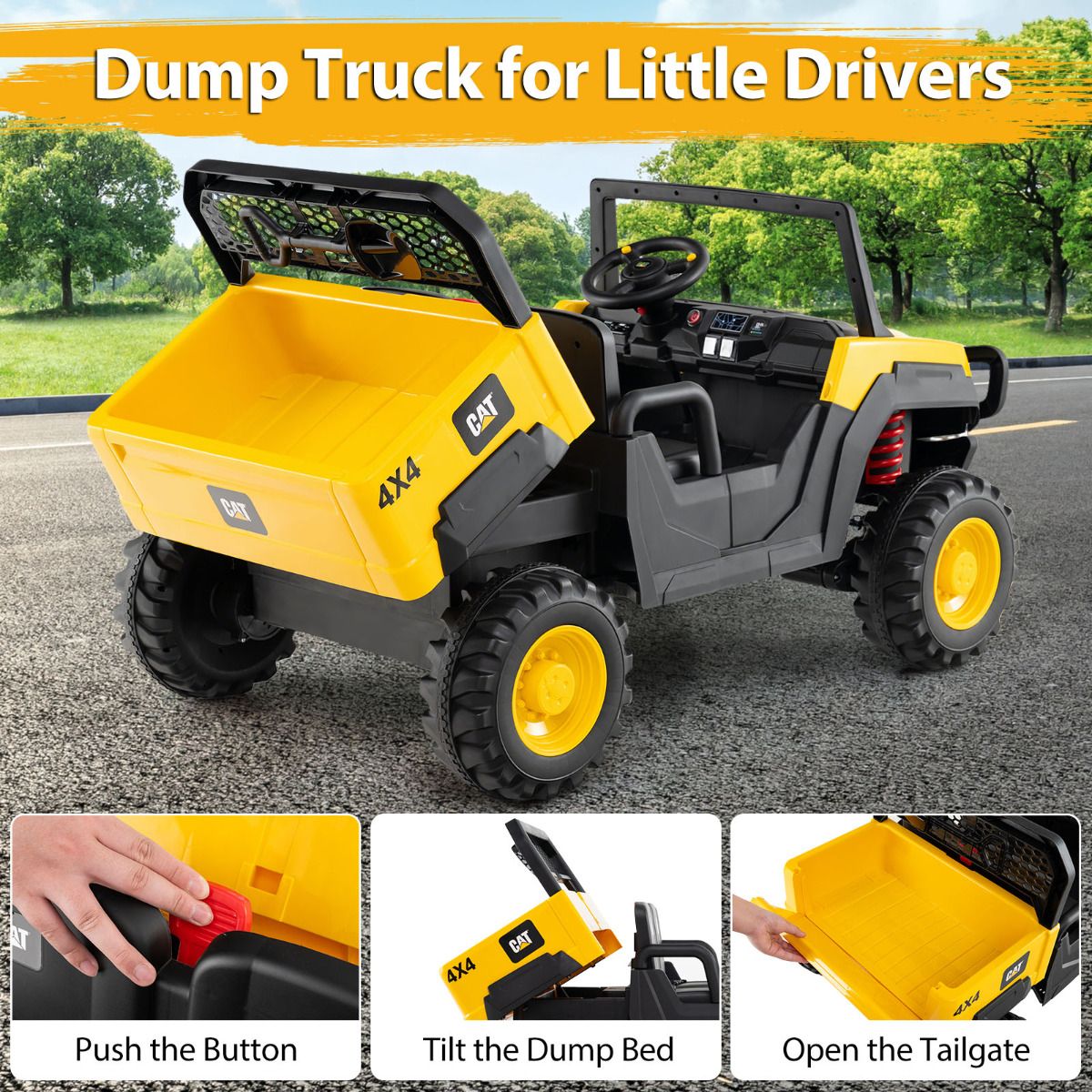 24V Ride On Dump Truck with Remote Control and Music