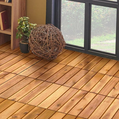 27 PCS Interlocking Patio Deck Tile for Outdoor and Indoor Patio Garden Balcony