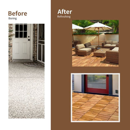 27 PCS Interlocking Patio Deck Tile for Outdoor and Indoor Patio Garden Balcony
