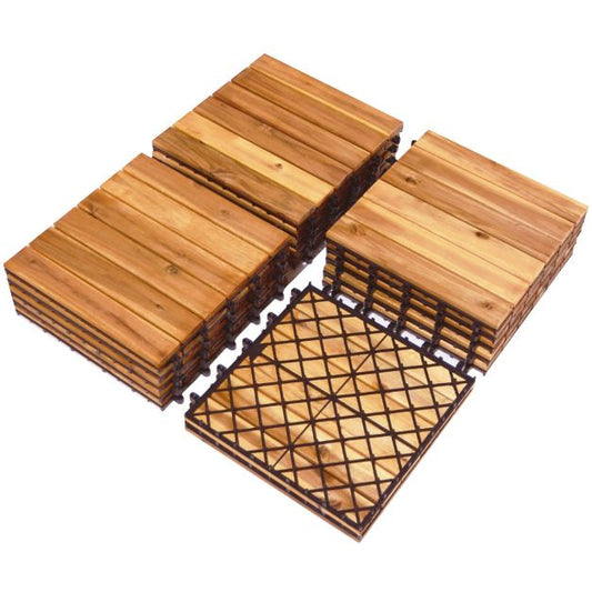 27 PCS Interlocking Patio Deck Tile for Outdoor and Indoor Patio Garden Balcony
