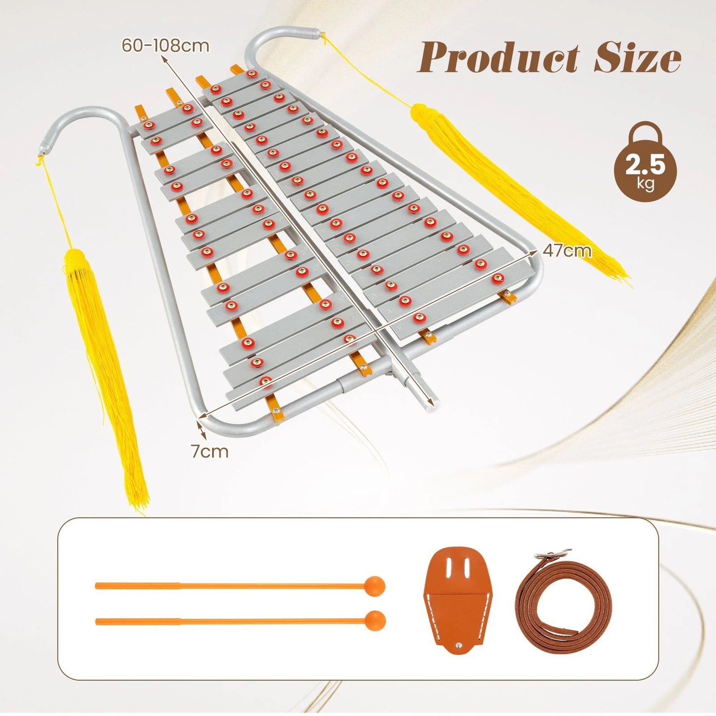 29 Note Bell Lyre for Marching Band with Aluminum Keys