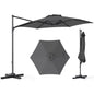 292cm Patio Cantilever Umbrella Large Offset Hanging Umbrella with 360° Rotation