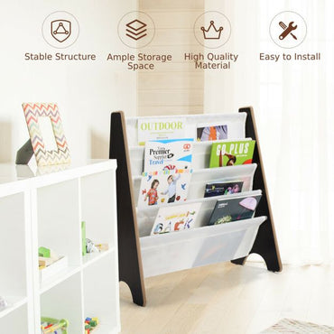 4 Tier Children Bookshelf Magazine Rack Organiser