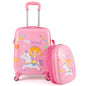 2 Pieces Kid Luggage Set with 4 Spinner Wheels and Telescopic Handle