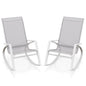 2 Pieces Outdoor Rocking Armchairs Relax Porch Rocker with Non-Slip Rubber Mats