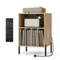 Record Player Stand, Turntable Stand with Charging Station and 5 Shelves for 150 Albums