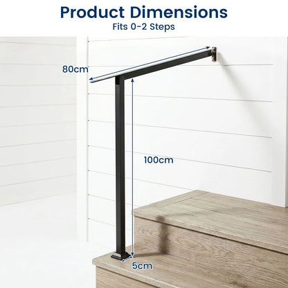 3 Step Heavy-Duty Adjustable Galvanized Steel Railing with Installation Kit for Concrete