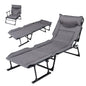 3-in-1 Folding Camping Cot Convertible Heavy Duty Metal with Adjustable Backrest
