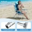 2-Pack Beach Chairs 5-Position Adjustable Folding Chair with Towel Bar