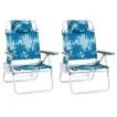 2-Pack Beach Chairs 5-Position Adjustable Folding Chair with Towel Bar
