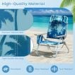 2-Pack Beach Chairs 5-Position Adjustable Folding Chair with Towel Bar