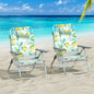2-Pack Beach Chairs 5-Position Adjustable Folding Chair with Towel Bar