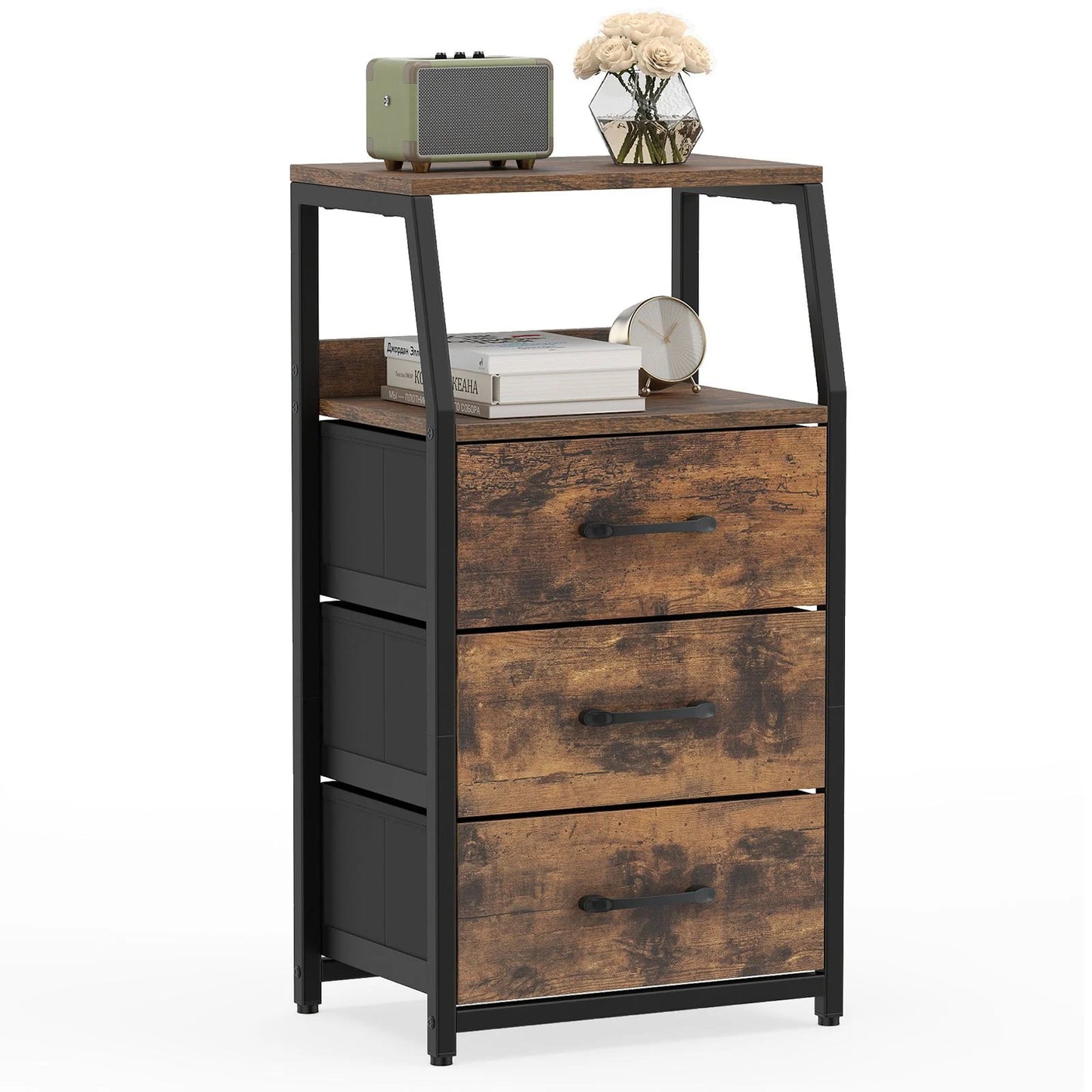 3-Drawer Storage Cabinet Vertical Storage Dresser with Detachable