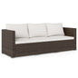 3-Piece Outdoor Wicker Sectional Sofa Set PE Rattan Modular Couch with Thick Cushions