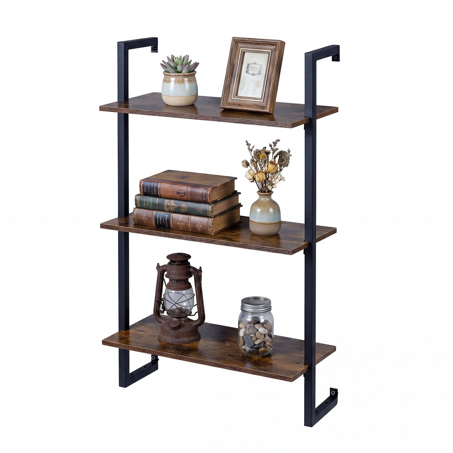 3-Tier Floating Shelf Wall Hanging Display Storage Rack for Living Room