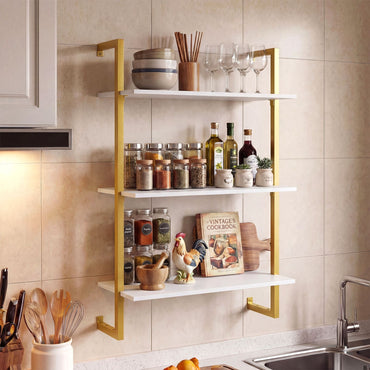3-Tier Floating Shelf Wall Hanging Display Storage Rack for Living Room