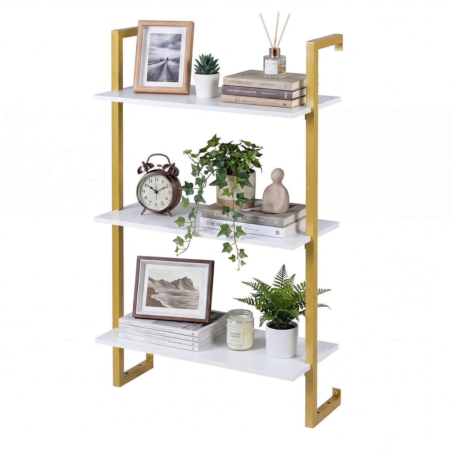 3-Tier Floating Shelf Wall Hanging Display Storage Rack for Living Room