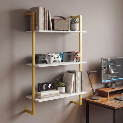 3-Tier Floating Shelf Wall Hanging Display Storage Rack for Living Room