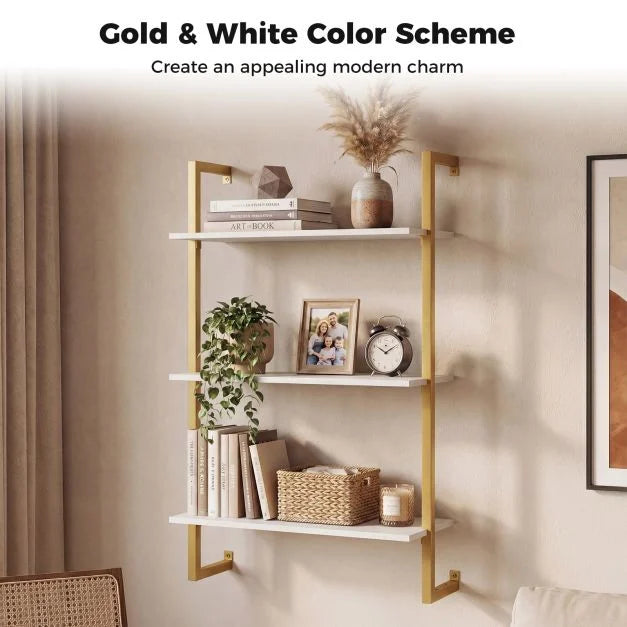 3-Tier Floating Shelf Wall Hanging Display Storage Rack for Living Room