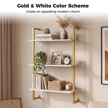 3-Tier Floating Shelf Wall Hanging Display Storage Rack for Living Room