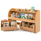 3-Tier Kids Toy Storage Organizer with 2 Rolling Drawers Bookcase for Kids Room