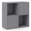 3-Tier Bookshelf with Dual Anti-Tipping Kits and 2 Cabinets