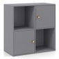 3-Tier Bookshelf with Dual Anti-Tipping Kits and 2 Cabinets