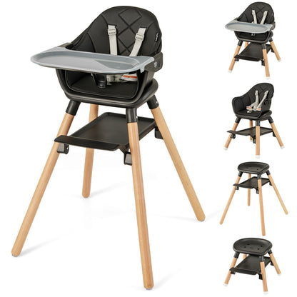 3 in 1 High Chairs for Babies and Toddlers with Foot Rest and Removable Double Tray