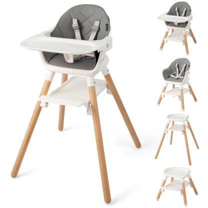 3 in 1 High Chairs for Babies and Toddlers with Foot Rest and Removable Double Tray