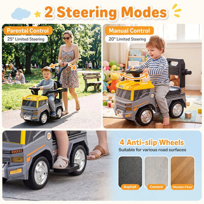 3-in-1 Kids Ride On Push Car with Music and Hidden Storage for Toddlers 3 to 5 Years Old