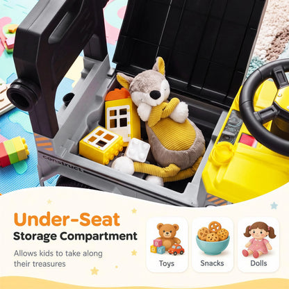 3-in-1 Kids Ride On Push Car with Music and Hidden Storage for Toddlers 3 to 5 Years Old