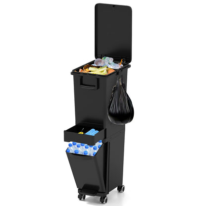 3 in 1 Recycling Bins for Kitchen Waste Separation Systerm with 3 Compartments