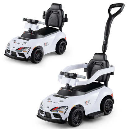 3 in 1 Ride on Push Car, Licensed Toyota Stroller Sliding Walking Car with Handle