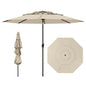 Heavy Duty 8 Ribs Patio Umbrella with Crank Handle and Tilt Function
