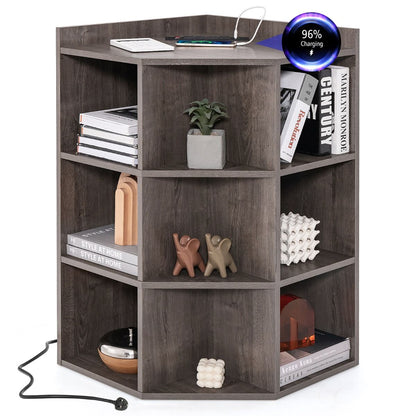 Wooden Open Bookshelf with 9 Cubbies