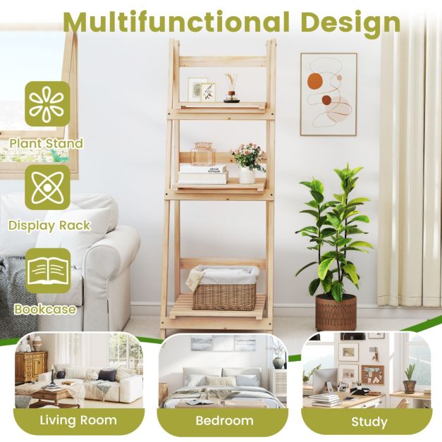 Foldable Ladder Storage Shelf for Potted Plants