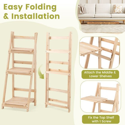 Foldable Ladder Storage Shelf for Potted Plants