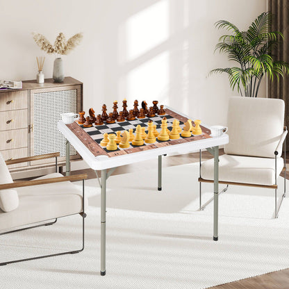 90 CM Folding Chess Table with Removable Table Mat