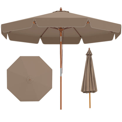 300 cm Scalloped Patio Umbrella Market Table Umbrella with Push Button Tilt