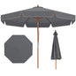 300 cm Scalloped Patio Umbrella Market Table Umbrella with Push Button Tilt