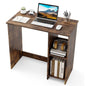 Compact Computer Desk, 80 x 40cm Small Writing Desk with Storage Shelves, Space-saving Home Office