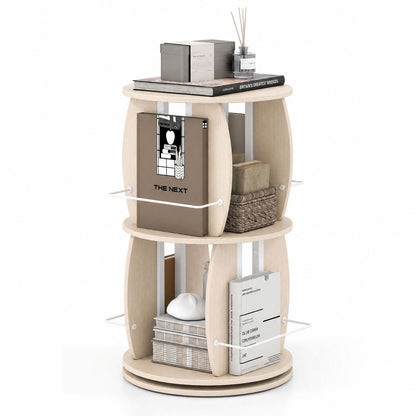 2/3/4-Tier Rotating Bookshelf Tower with Display Stands