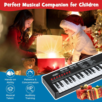 37 Keys Kids Piano Keyboard with Microphone Portable Electric Piano for Toddlers