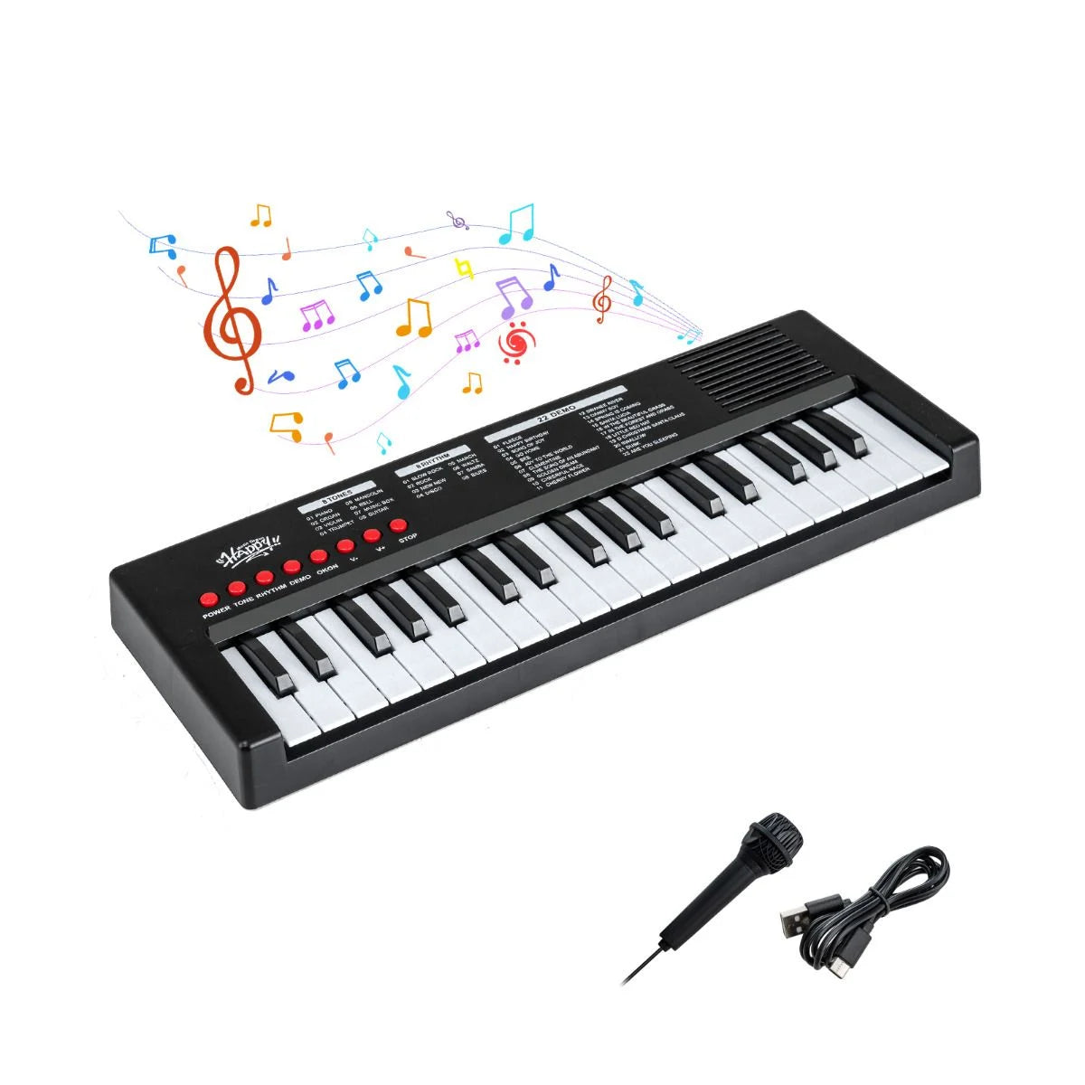 37 Keys Kids Piano Keyboard with Microphone Portable Electric Piano for Toddlers