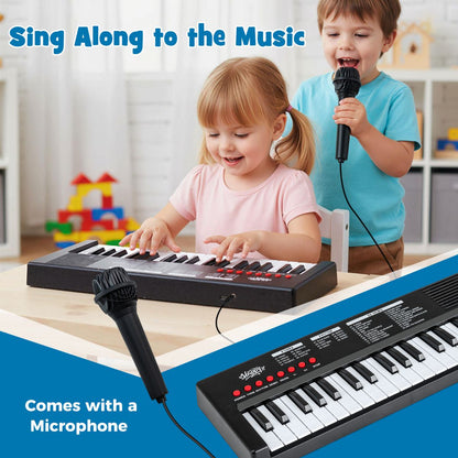 37 Keys Kids Piano Keyboard with Microphone Portable Electric Piano for Toddlers