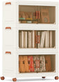 3 or 4 Tier Stackable Storage Bins with Lid & Lockable Wheels