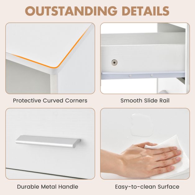 3-Drawer File Cabinet with Hanging Bars for Letter Size Documents