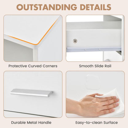 3-Drawer File Cabinet with Hanging Bars for Letter Size Documents