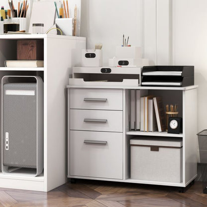 3-Drawer File Cabinet with Hanging Bars for Letter Size Documents