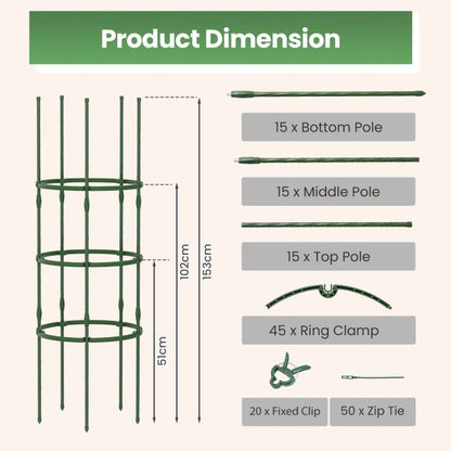 3 Pack Adjustable Tomato Cage Trellis for Climbing Plants Vines Flowers Vegetables